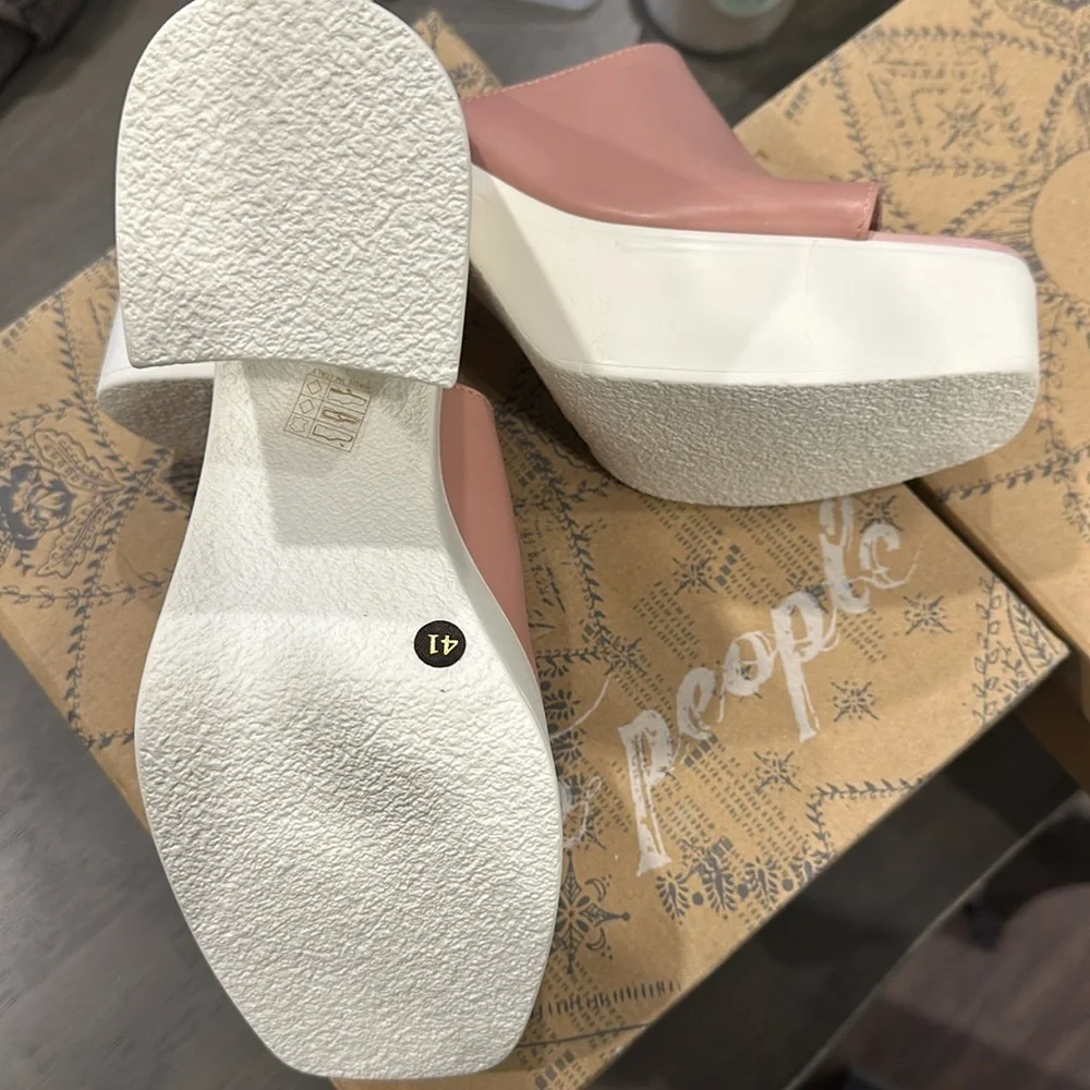 FREE PEOPLE 'Zoe' Platform Slide Sandal in Pink Size 10/41